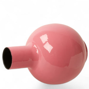 Bolle metalen vaas in de kleur pink in de maat 23x30cm - WinQ