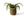 Mand Abaca hoogte 28cm en diameter 26cm Groen met naturel rand met een groene plant