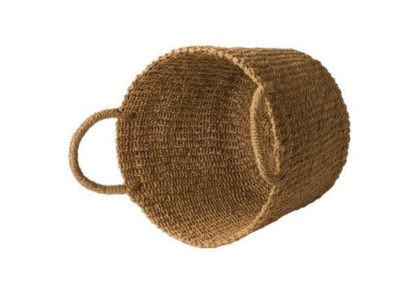 productfoto van Mand Abaca Handvat Naturel 30x25cm liggen