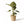 Planten Mand Abaca Handvat Off white 26x20cm let een hoge groen palm