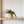 mand abaca 26x20cm met handvat in off white met een kunstplant varen op een plank gepresenteerd