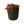 Mand Abaca Handvat Zwart 26x20cm met plant met oranje besjes