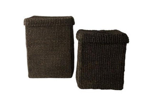 Opbergmand Abaca Vierkant  Zwart 2 verschillende maten