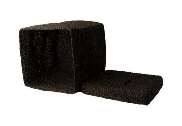 Opbergmand Abaca Vierkant 40x49cm Zwart 2 liggend met losse deksel