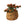 plantenmand Abaca in bloemstructuur geknoopt 15x17cm met plant met besjes