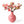 Bolle metalen vaas pink met 6 magnolia kunsttakken pink - WinQ