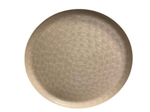 Mooie Goud kleurige Schaal met een wit Kiezelsteen motief d:50cm - WinQ!