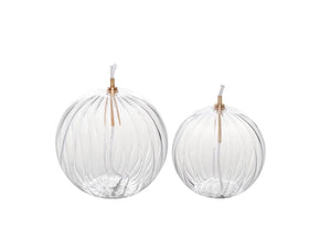 Olielampen in set van 2 met diameter 10cm en 12cm inclusief lont, productfoto