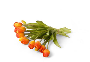 Productfoto van kunsttulpen met blad in de kleur oranje met 40cm lengte - WinQ