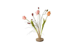 Kunsttulpen en grassen in een Pijpvaas Goud