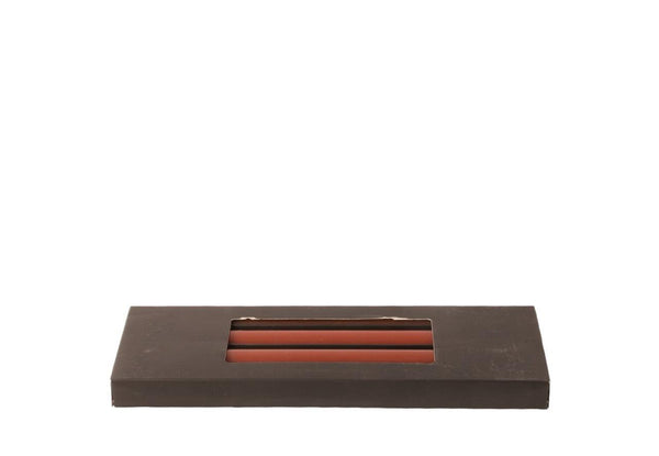 productfoto dinerkaarsen 2,1x2,8cm in een doosje met 4 stuks in de kleur terra