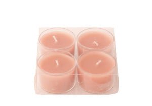 4 Theelichtjes diameter 3,8cm verpakt in een doorzichtige verpakking 