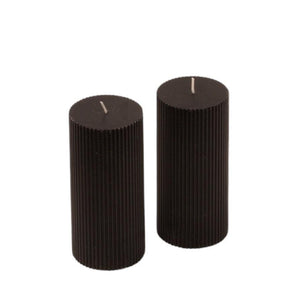 Stoepkaars met ribbel structuur 7x15cm zwart productfoto