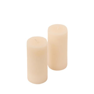 Pilaarkaars 7x25 cm met ribbel structuur in de kleur Off White 2 stuks productfoto