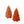 Kerstboom kaars 6x12cm in de kleur nut en warm oranje