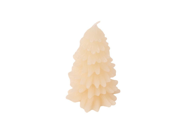 Kerstboom kaars. 6x12cm off white