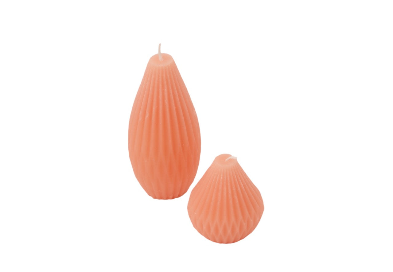 produktfoto van 2 kaarsen geo in de kleur off roze