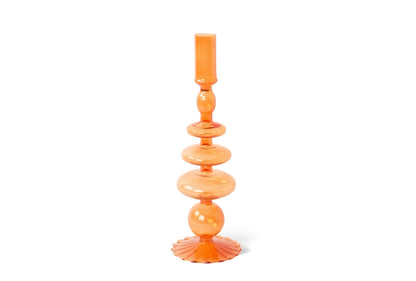 Kandelaar Glas S/3 in zwart/oranje/maroon