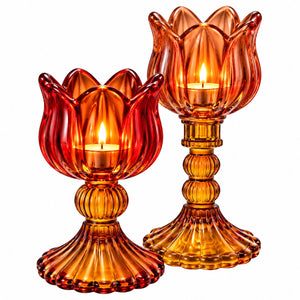 2 glaskandelaren op fout in oranje en amber - WinQ