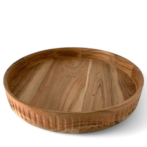 fruitschaal acaciahout diameter 40cm  foto van bovenkant