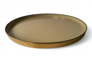 Schaal emaille look binnenzijde beige d:50cm - WinQ