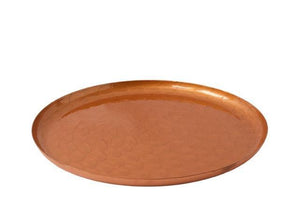 Presentatie schaa metaall in koper kleur met diameter 30cm met aan de binnenzijde een gravering