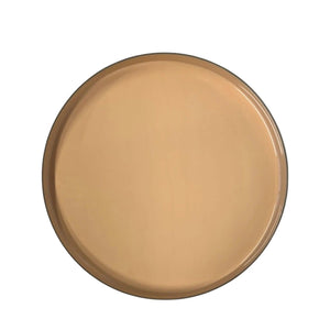 Metalen schaal met honing kleur aan de binnenzijde diameter 30cm en opstaande rechte rand van 2,7cm - WinQ