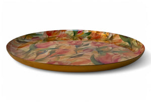 Grote schaal diameter 40cm met een multicolor print van tulpen en opstaande rand van 2,7cm - WinQ