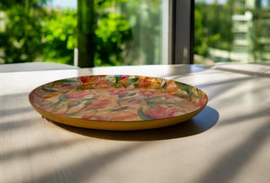 Schaal met diameter 40cm met print van tulpen en opstaande rand van 2,7cm - WinQ