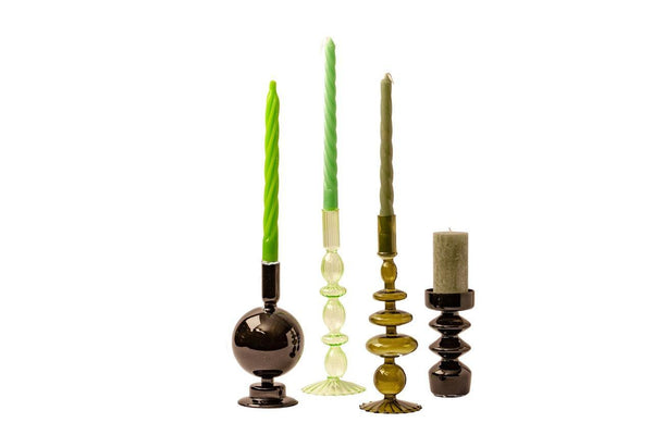 Kandelaar Glas 9x26,5cm licht Groen - WinQ!
