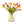 20 stuks kunsttulpen  in een glasvaas in 5 verschillende kleuren, geel,mauve, oranje, fuchsia  - WinQ