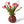 boeket van tulpen en parkiettulpen in rood en fuchsia met hoogte van 40cm gebonden met berkentakken in een rode keramieken vaas - WinQ