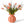Boeket met tulpen en parkiettulpen gebonden in een kunstboeket op een roze keramieken vaas - WinQ