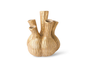 Productfoto van een tulpenvaas groot in de kleur goud