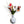 Hoge vaas met Delfs Blauwe print en goud accenten in 26x40cm met grote kunsttulpen met twijgen - WinQ