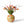 bolvormige metalen vaas met print van tulpen en een gebonden boeket kunsttulpen - WinQ