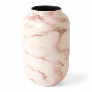 vaas van metaal met marmeren look in rood - WinQ