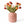 Boeket kunsttulpen in de kleuren rood, roze en warm oranje in een metalen vaas totaal 21 nep tulpen