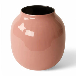 Metalen vaas in de kleur roze 19x19x20cm - WinQ