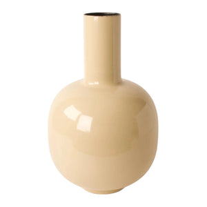 Productfoto van een metalen vaas emaille beige 26x40cm - WinQ