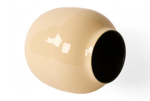 Liggende vaas van metaal Beige met zwart aan de binnenzijde - WinQ