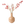 Liggende bolvormige vaas metaal beige met kunstbloemen rood 26x26x40cm -WinQ