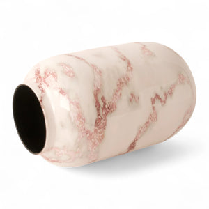 Liggende metalen vaas met rode marmeren afwerking - WinQ