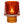 Waxinelichthouder glas 2 kleuren oranje met amber 8x10,5 cm op decoratieve glazen voet met brandende waxine - WinQ