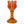 Hoge glazen waxinelichthouder op voet oranje en amber voet 7x20,5 cm - WinQ