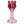 Hoge glazen waxinelichthouder op voet bordeaux en pink voet 7x20,5 cm - WinQ