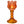 Hoge glazen waxinelichthouder op voet oranje met amber voet 7x20,5 cm met brandende waxine - WinQ
