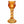 Hoge glazen waxinelichthouder op voet amber en gele voetl 7x20,5 cm met brandende waxine - WinQ
