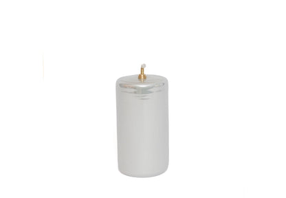 productfoto Metallic off white 7x13,5cm olielamp in een cilinder vorm