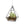 Glas terrarium in piramide vorm met een plantje hoogte 21cm